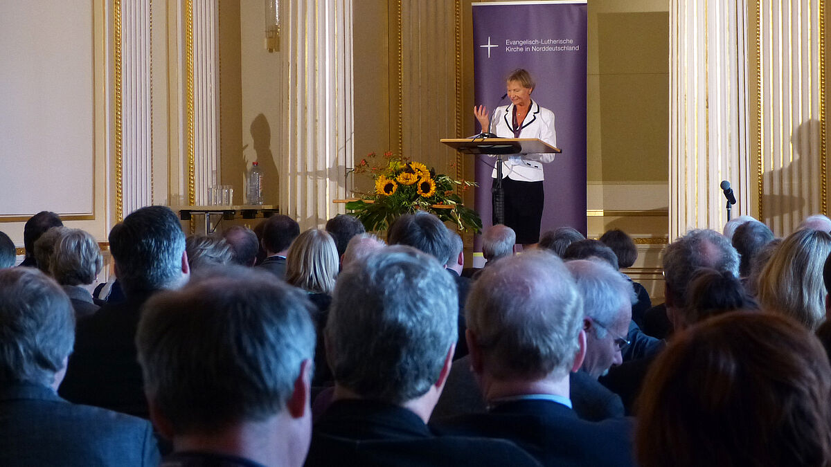 Bischöfin Kirsten Fehrs beim Nordkirchenkongress in Schwerin. 
