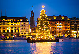 Weihnachten Hamburger Innenstadt an der Alster 