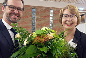Direktor Dr. Christian Wollmann (Zentrum für Mission und Ökumene) und Landesbischöfin Kristina Kühnbaum-Schmidt