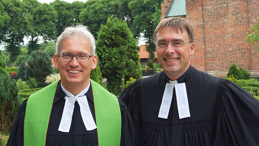 Die beiden Pastoren Achim Strehlke aus Tondern und Hauke Wattenberg aus Sonderborg 