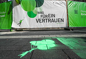 Kirchentag in Dortmund: Plakatmotiv mit Luftballons