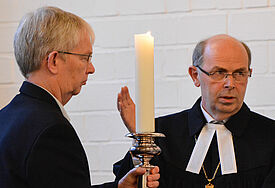 Henning Lüthke und Bischof Magaard