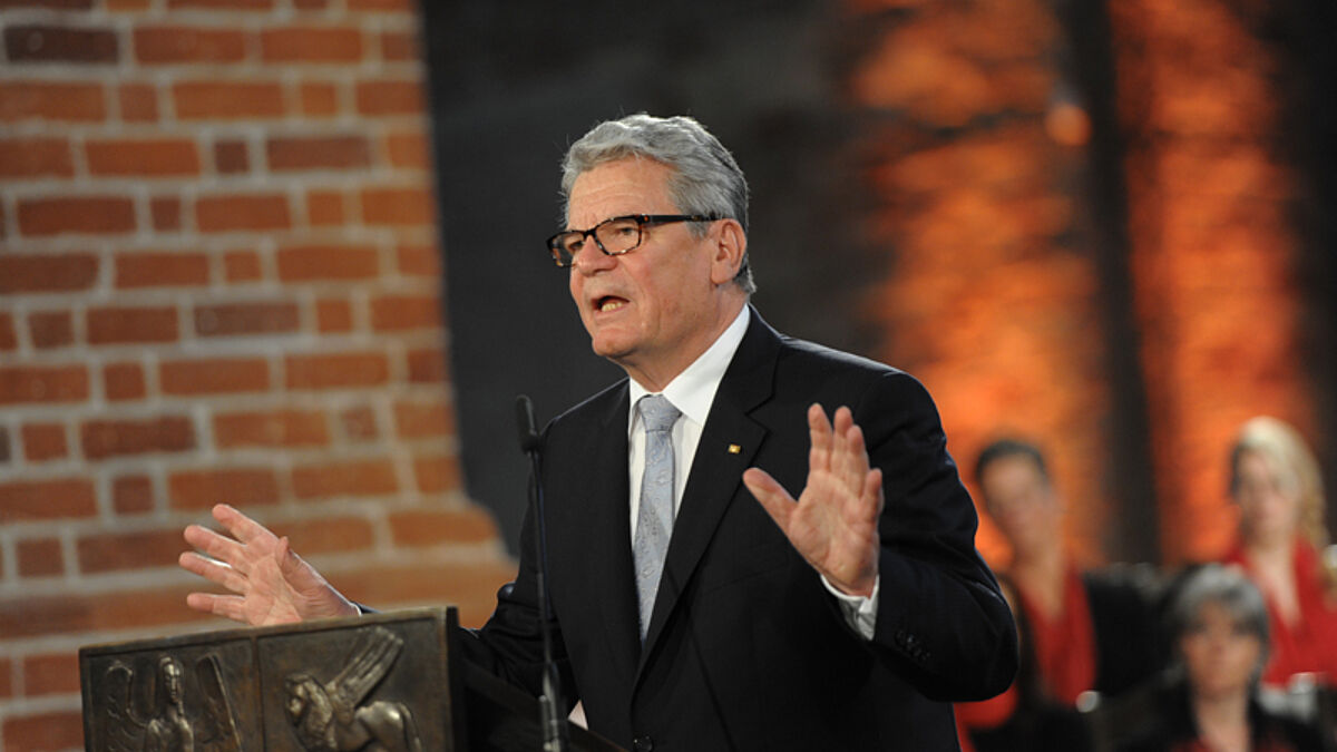 Bundespräsident Joachim Gauck beim Gründungsfest der Nordkirche im Ratzeburger Dom