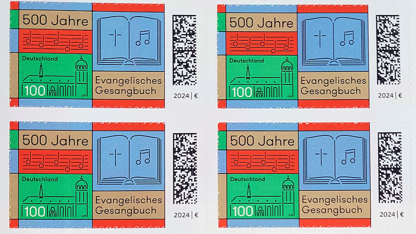 Die erste Sonderbriefmarke des Jahres 2024 ist dem Thema "500 Jahre Evangelisches Gesangbuch" gewidmet. 
