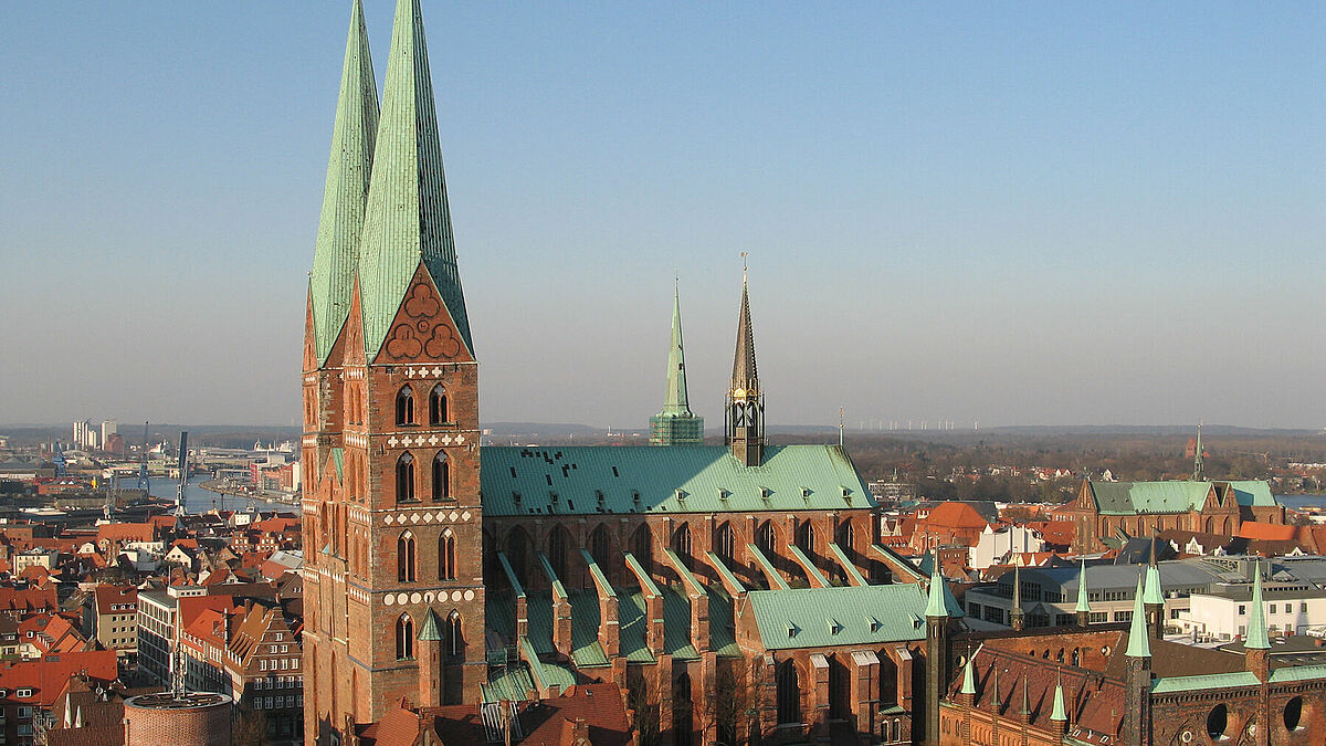 Die Marienkirche in Lübeck, auch die "Königin der Backsteingotik" genannt.