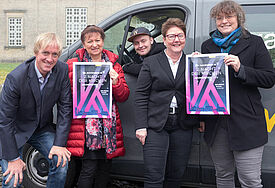 Michael Otten, Walburga Lutz, Bennett Wohler, Pastorin Angelika Doege-Baden-Rühlmann und Pastorin Simone Bremer aus dem Kirchenkreis Altholstein