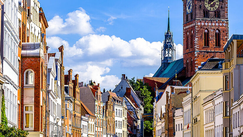 Lübecker Altstadt mit Jakobikirche. Lübecker Altstadt mit Jakobikirche.