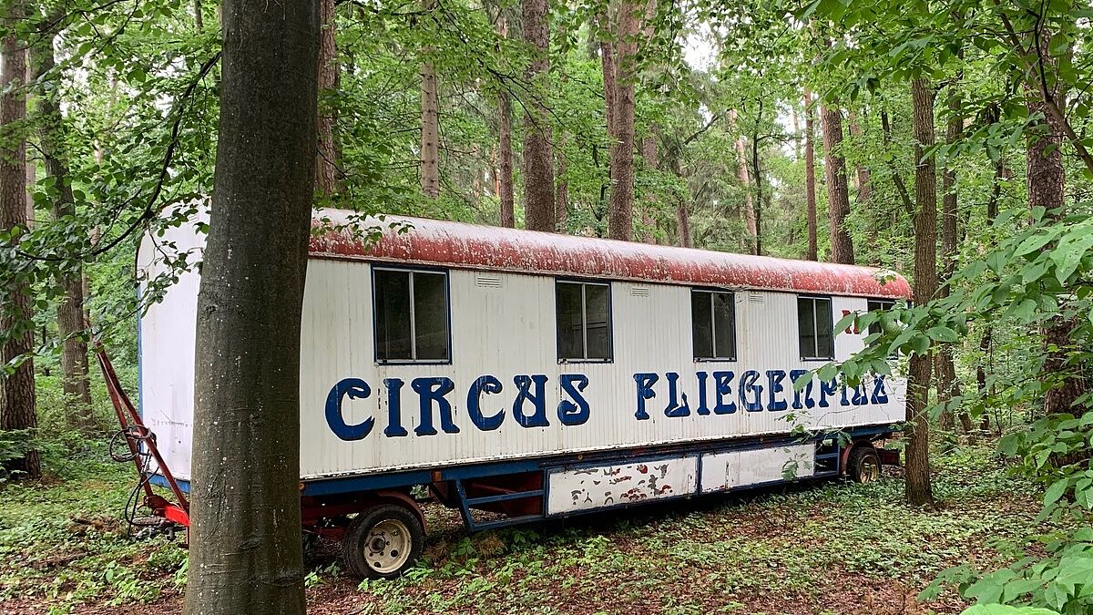 Nostalgie pur. Der alte Wagen des Circus Fliegenpilz hat die Jugendlichen sofort begeistert.