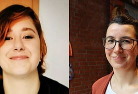 Collage zweier Porträts: Miriam Pietzsch und Alisa Mühlfried 