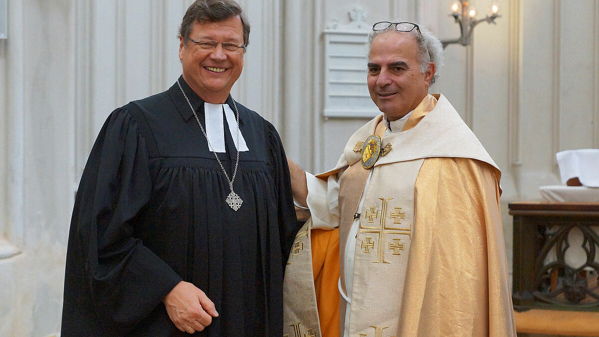 Bischof Abromeit (li.) mit Bischof Ibrahim Azar