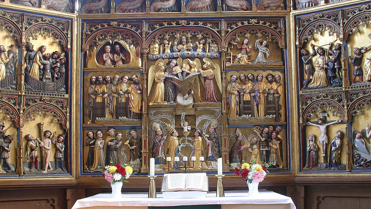 Der Mühlenaltar aus dem 15. Jahrhundert in der Kirche in Tribsees