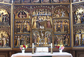 Der Mühlenaltar aus dem 15. Jahrhundert in der Kirche in Tribsees