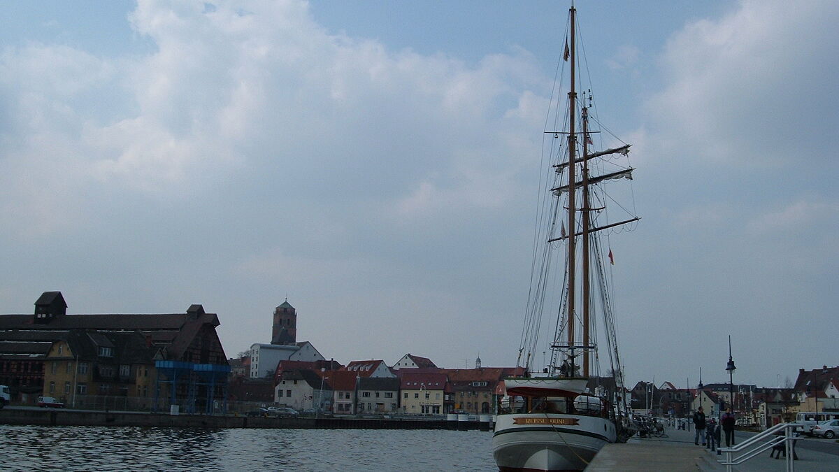 Der Hafen von Wolgast.