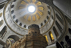 Grabesgrotte in der Grabeskirche in Jerusalem: Der Überlieferung zufolge ist Jesus hier begraben worden und wiederauferstanden