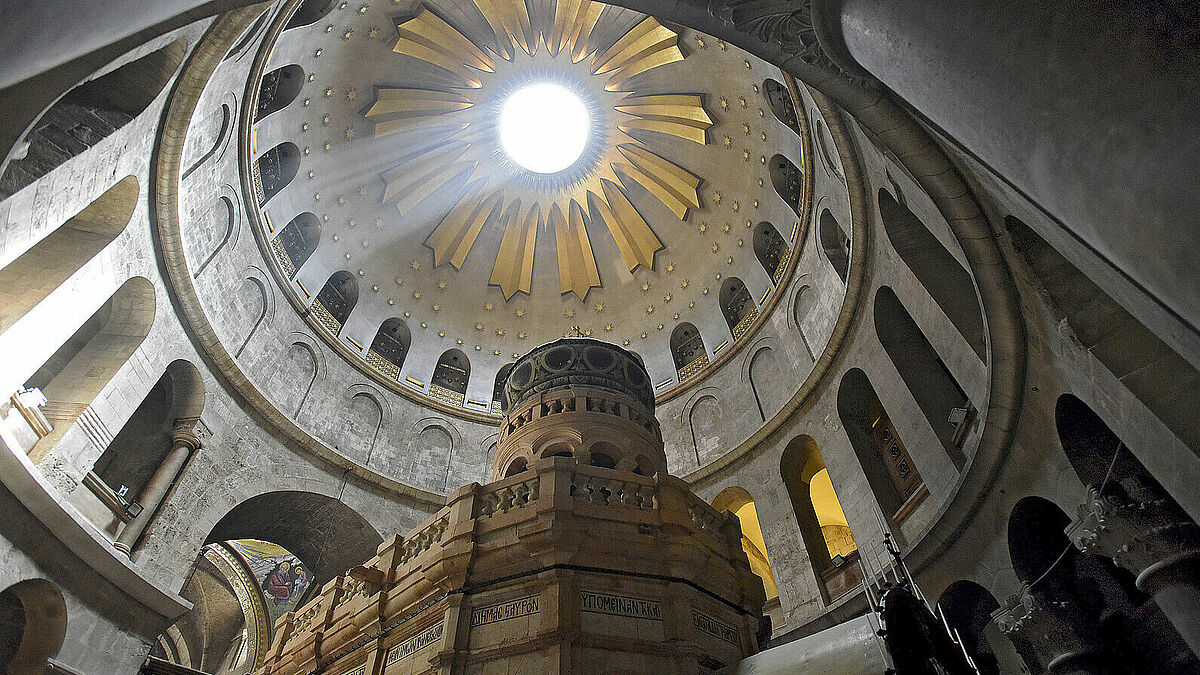 Grabesgrotte in der Grabeskirche in Jerusalem: Der Überlieferung zufolge ist Jesus hier begraben worden und wiederauferstanden