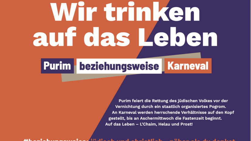 Plakat mit Titel "Wir trinken auf das Leben"