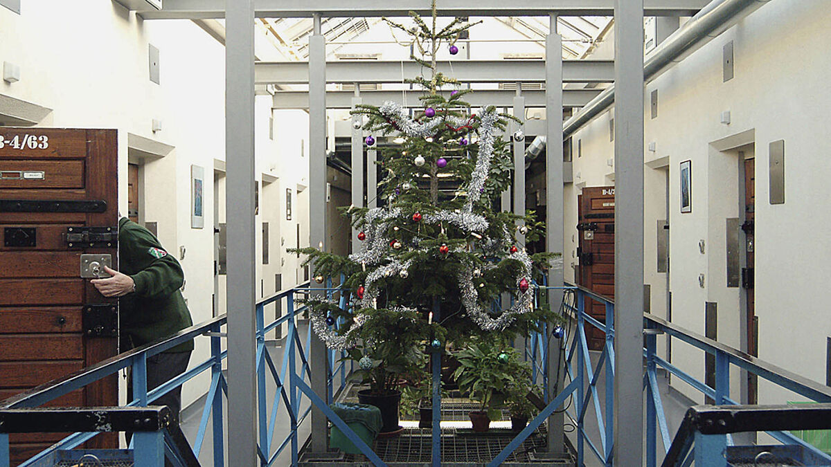 Ein kleines Stück Weihnachten: Tannenbaum in einem Gefängnis