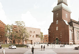 So soll das neue Quartier an der Trinitatiskirche einmal aussehen.