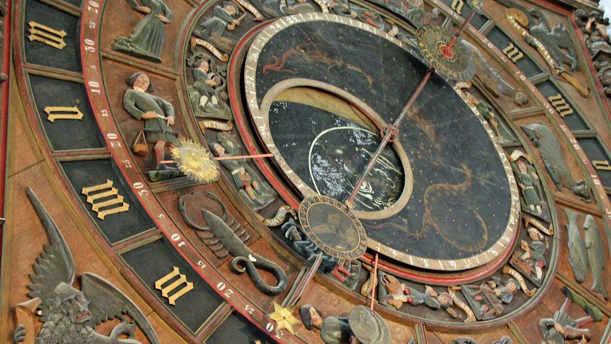 Detail der Astronomischen Uhr in der St. Marienkirche zu Rostock, Foto: Nordkirche