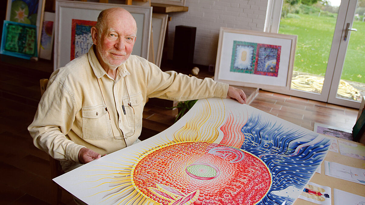 Fast fertig: In seinem Atelier arbeitet Ivar Radowitz an dem letzten Bild des Johannes-Prologs
