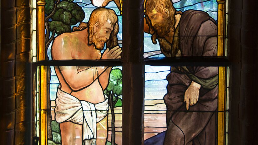 Taufszene aus Tauffenster_Schleswiger Dom Taufszene aus Tauffenster_Schleswiger Dom