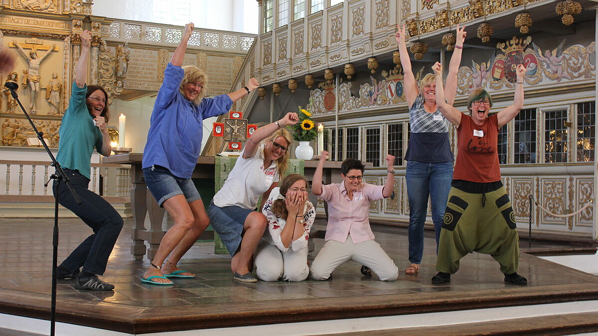Sogar Impro-Theater gibt es auf dem Sprengeltag in Rendsburg