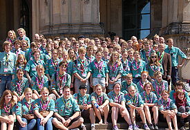 Evangelische Ring-Pfadfinder auf dem Kirchentag 2011 in Dresden.
