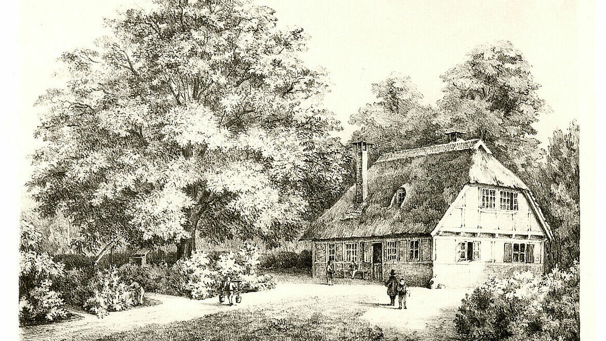 Das Rauhe Haus in Hamburg (undatiertes Archivfoto des alten Hauses) ist eine der bekanntesten sozial-diakonischen Einrichtungen Deutschlands