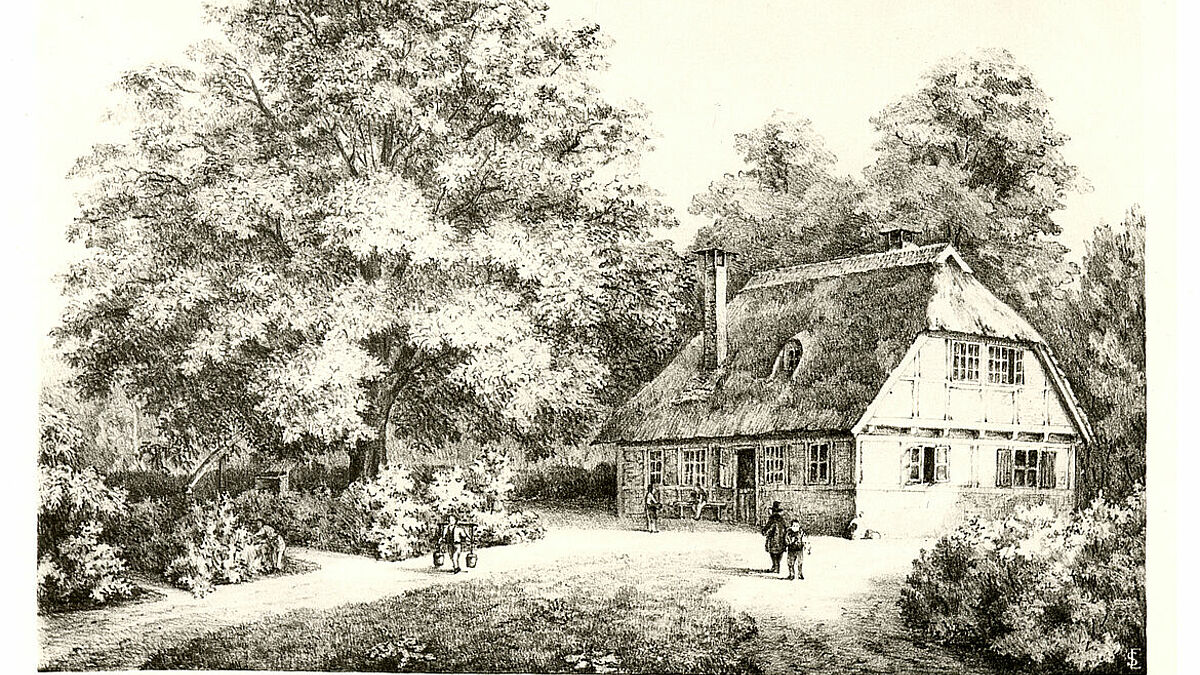 Das Rauhe Haus in seiner ursprünglichen Form: Johann Hinrich Wichern bezog es 1833 mit seiner Familie, um Kindern aus der Armut zu helfen. 
