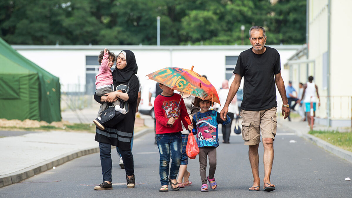 Flüchtlinge in einer Erstaufnahmeeinrichtung