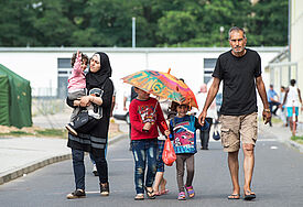 Flüchtlinge in einer Erstaufnahmeeinrichtung