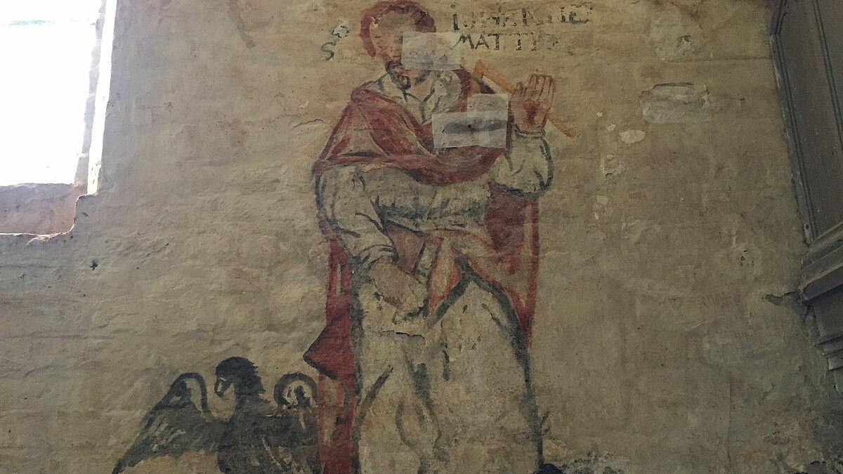 Wandmalerei in der Kirche in Rambin 