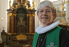 Die Hamburger Altbischöfin Maria Jepsen in der Hauptkirche St. Michaelis (Archiv 2009)