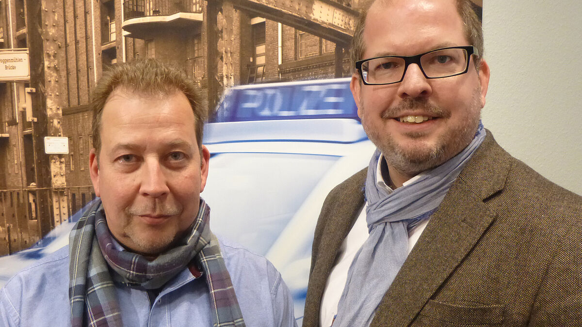 Hamburgs Polizei-Seelsorger: Diakon Marc Meiritz (links) vom katholischen Erzbistum und Pastor Patrick Klein von der evangelischen Nordkirche
