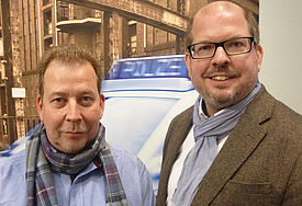 Hamburgs Polizei-Seelsorger: Diakon Marc Meiritz (links) vom katholischen Erzbistum und Pastor Patrick Klein von der evangelischen Nordkirche