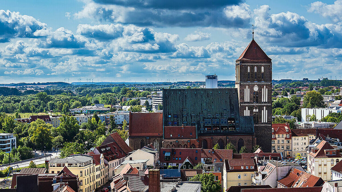 Die Nikolaikirche in der Hansestadt Rostock.