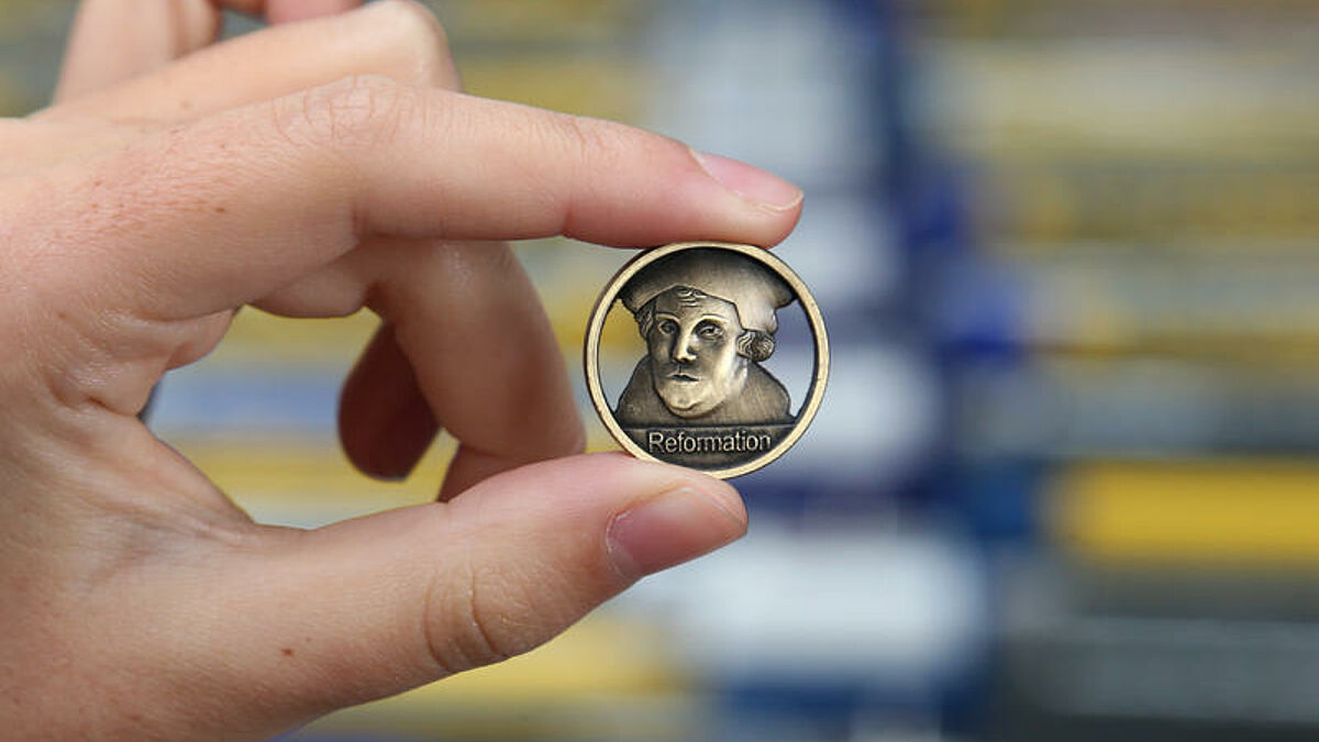 Chip mit Martin Luther für den Einkaufswagen