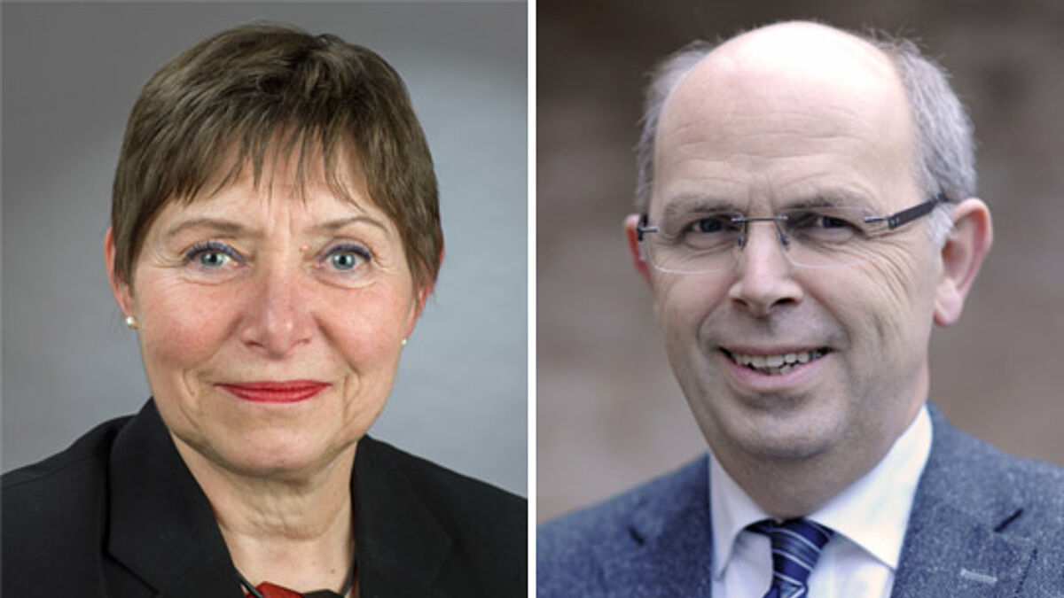 Elfriede Knotte (li., Foto: Klaus G. Kohn) und Gothart Magaard (Foto: Wolfgang Pittkowsk) treten zur Schleswiger Bischofswahl an