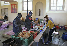 Flüchtlinge aus Libyen in der Hamburger St.-Pauli-Kirche
