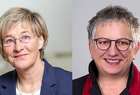 Zwei Pastorinnen treten zur Pröpstinnenwahl in Nordfriesland an Die Pastorinnen Katrin Hansen und Annegret Wegner-Braun (v.l.n.r.)