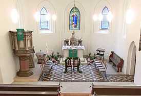 Blick in die sanierte Kirche in Beggerow.