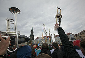 Der Posaunentag findet nur alle acht Jahre statt, nach 2008 in Leipzig und 2016 in Dresden (Foto) darf sich Hamburg 2024 auf tausende Bläserinnen und Bläser freuen.