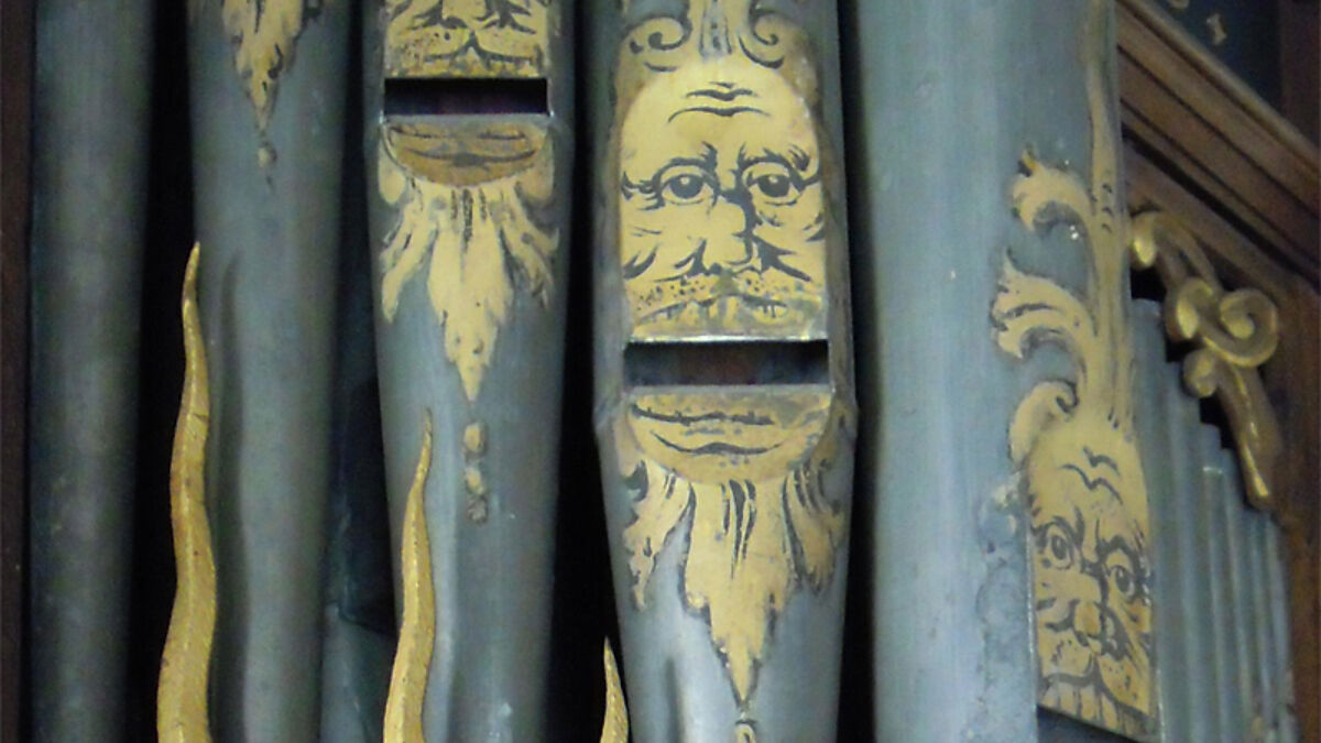 Orgelpfeifen der Mögeltönderorgel in Süddänemark
