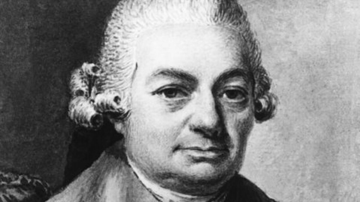Der Musiker und Komponist Carl Philipp Emanuel Bach (1714 - 1788; Aquarell um 1770). 