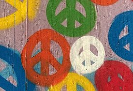 Bunte Friedenssymbole 