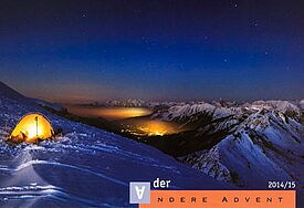 Die schneebedeckten Berge des Kleinwalsertals zieren den Titel des Kalenders "Der Andere Advent"