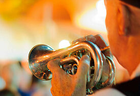 Klezmer-Musiker auf einem Festival in Israel.