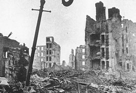 Die zerstörte Hamburger Innenstadt, Foto von 1945.