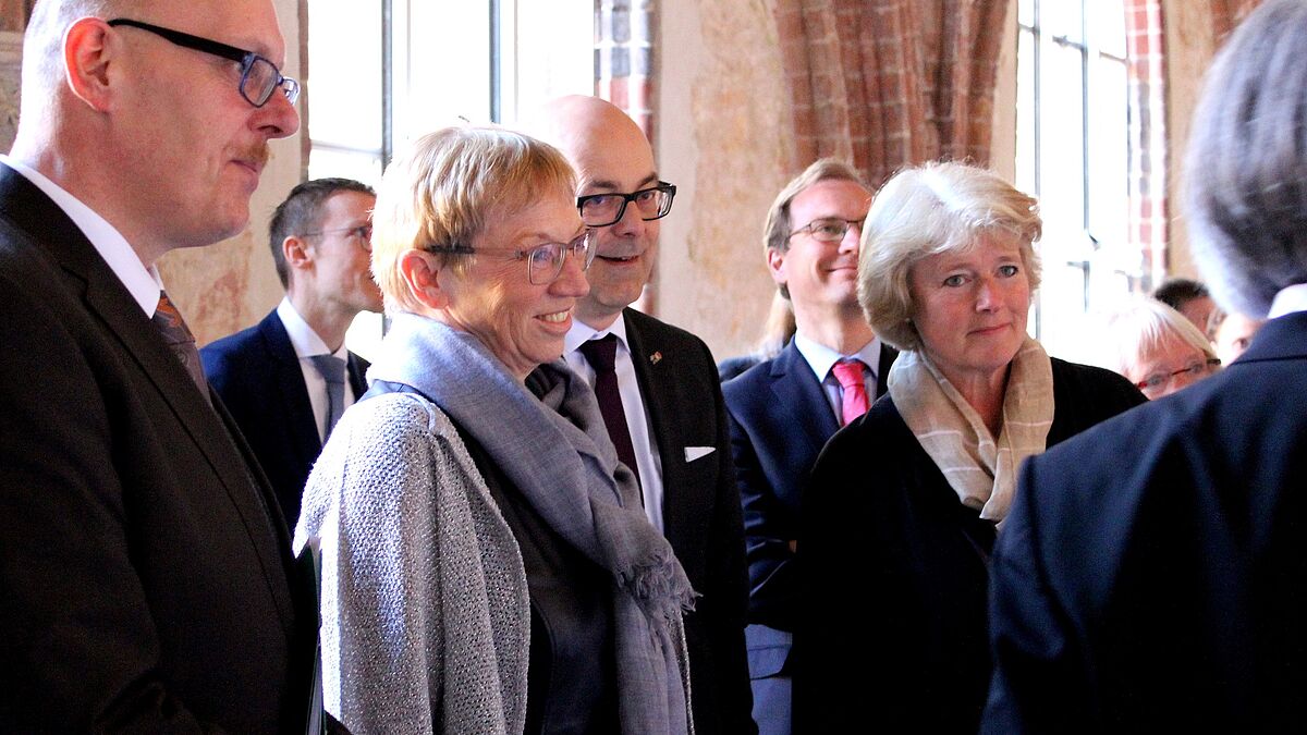 Feierstunde mit Förderern der Domsanierung: Staatsministerin Prof. Monika Grütters, Ministerpräsident Torsten Albig, Ministerin Anke Spoorendonk, Bürgermeister Dr. Arthur Christiansen, St. Petri-Dom zu Schleswig