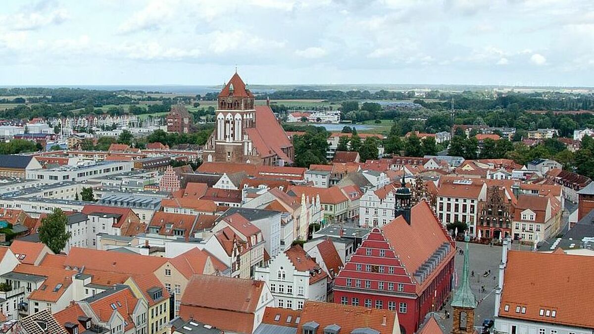 Blick auf die Greifswalder St. Marienkirche.